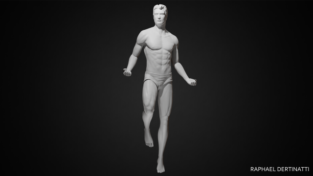 male body posed 3D Print Model .c4d .max .obj .3ds .fbx .stl .blend 