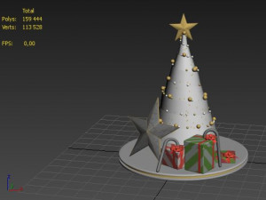 set of new years decorative elements in a simple minimalistic style 3D Model