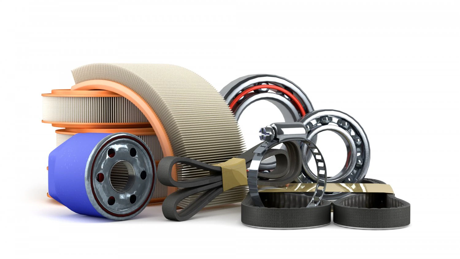 car parts in a set 3D Model .c4d .max .obj .3ds .fbx .stl .blend
