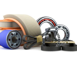 parti di automobili in un set Modello 3D