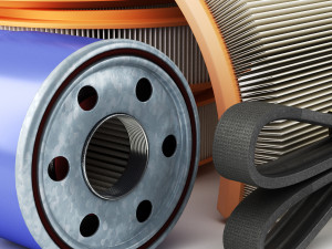 car parts in a set 3D 模型