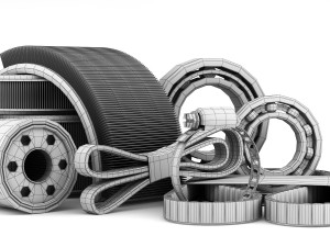 car parts in a set 3D 模型