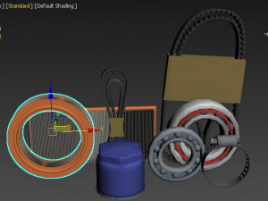 car parts in a set 3D 模型