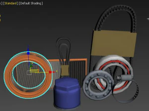 car parts in a set 3D Model