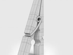 wooden clothespin Model 3D