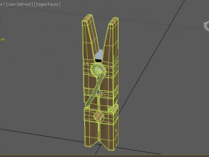 wooden clothespin Model 3D