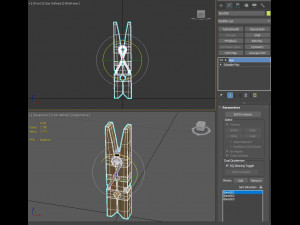 wooden clothespin Model 3D
