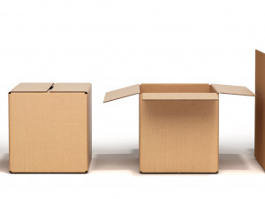 cardboard boxes open and closed 3D Model