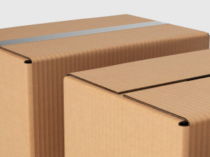 cardboard boxes open and closed Modèle 3D