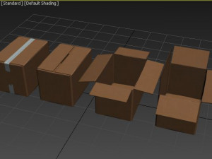 cardboard boxes open and closed Modèle 3D