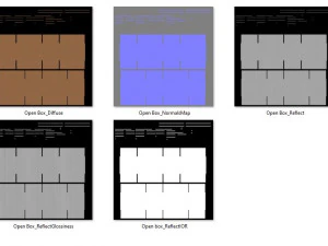 cardboard boxes open and closed 3D Model
