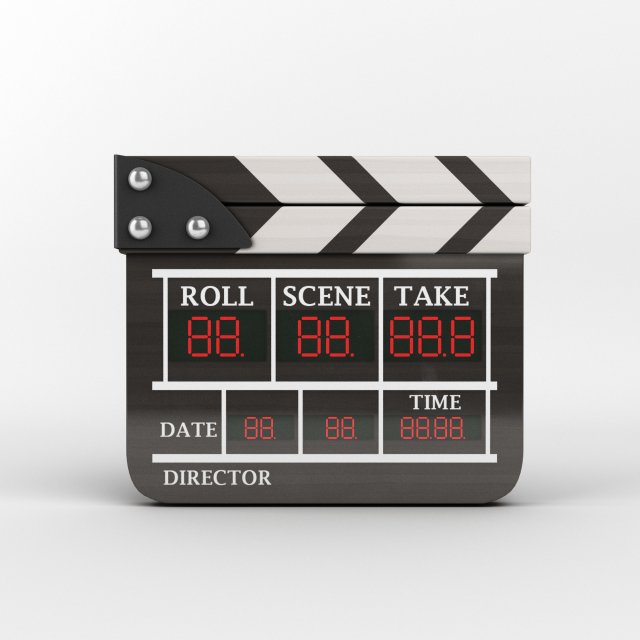 film clapperboard 3D 모델 .c4d .max .obj .3ds .fbx .stl .blend 