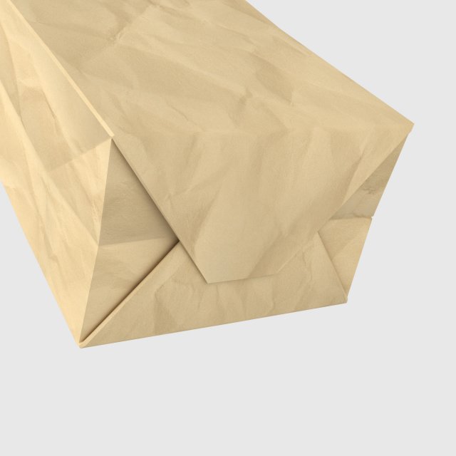paper shopping food bag Modelo 3D .c4d .max .obj .3ds .fbx .stl .blend 
