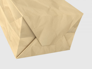 paper shopping food bag 3D Model