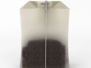 modelo detalhado de saquinho de ch&aacute; de papel Modelo 3D