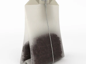 modelo detalhado de saquinho de ch&aacute; de papel Modelo 3D