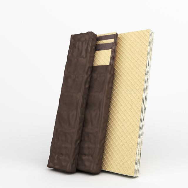 waffle bars with chocolate icing Modello 3D .c4d .max .obj .3ds .fbx .stl .blend