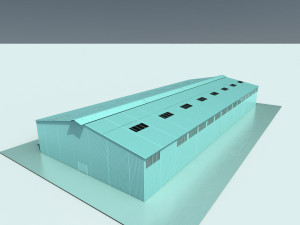 Large industrial hangar Modelo 3D