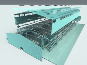 Large industrial hangar Modelo 3D