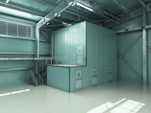 Grande hangar industrial Modelo 3D