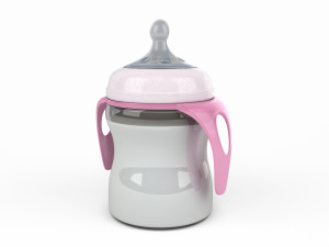 set of baby pacifiers with bottle Model 3D