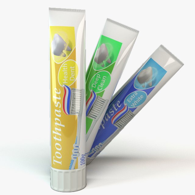 tube of toothpaste 3D Модель .c4d .max .obj .3ds .fbx .stl .blend 