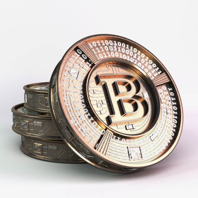 bitcoin concept 3D मॉडल .c4d .max .obj .3ds .fbx .stl .blend 