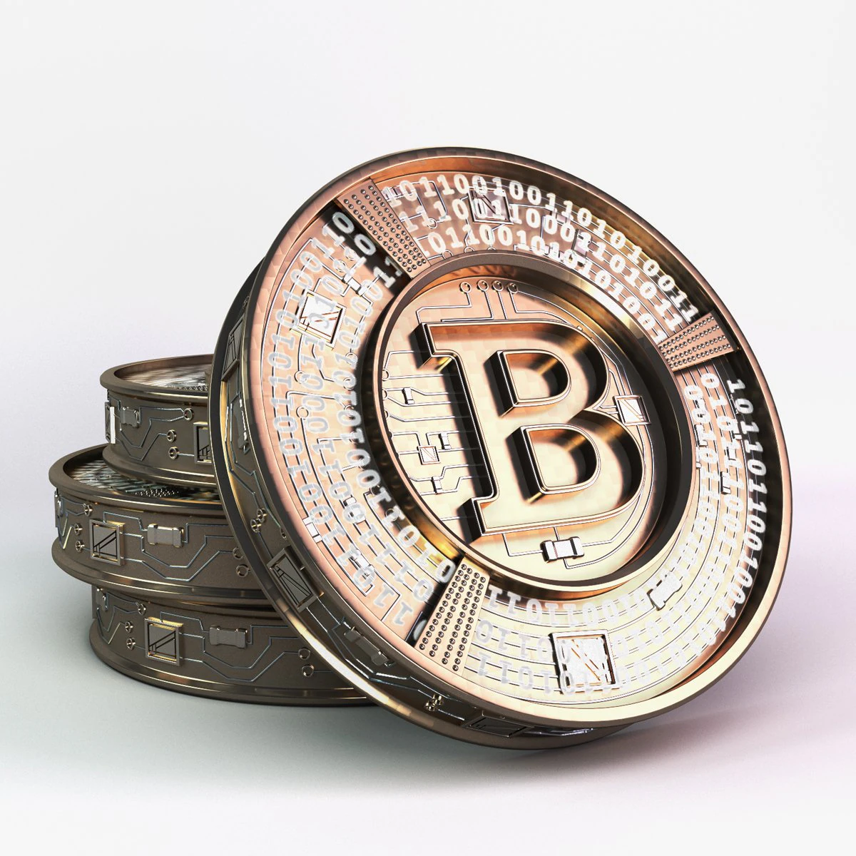 bitcoin concept 3D Model .c4d .max .obj .3ds .fbx .stl .blend 