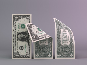 set of dollar bills Modello 3D