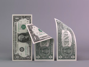 set of dollar bills 3D Model