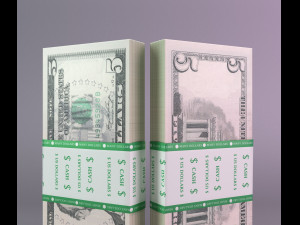 set of dollar bills Modello 3D