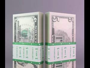 set of dollar bills 3D Model