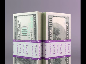set of dollar bills 3D Model