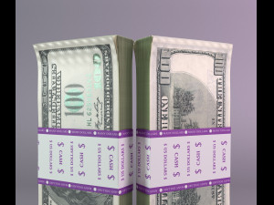 set of dollar bills Modello 3D