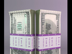 set of dollar bills 3D Model