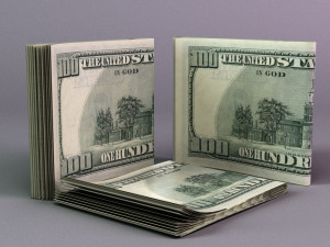 set of dollar bills Modello 3D