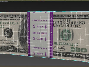 set of dollar bills Modello 3D