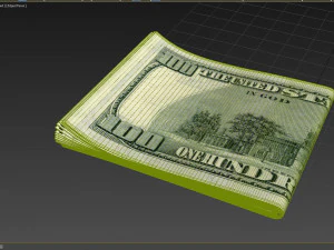 set of dollar bills 3D Model