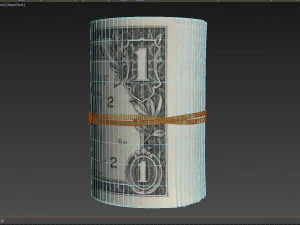 set of dollar bills 3D Model
