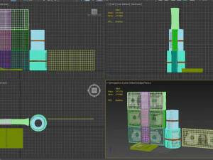 set of dollar bills 3D Model