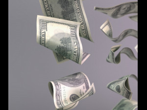 set of dollar bills Modelo 3D