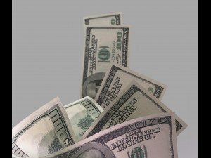 set of dollar bills Modelo 3D