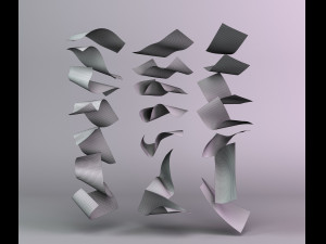 set of dollar bills Modelo 3D