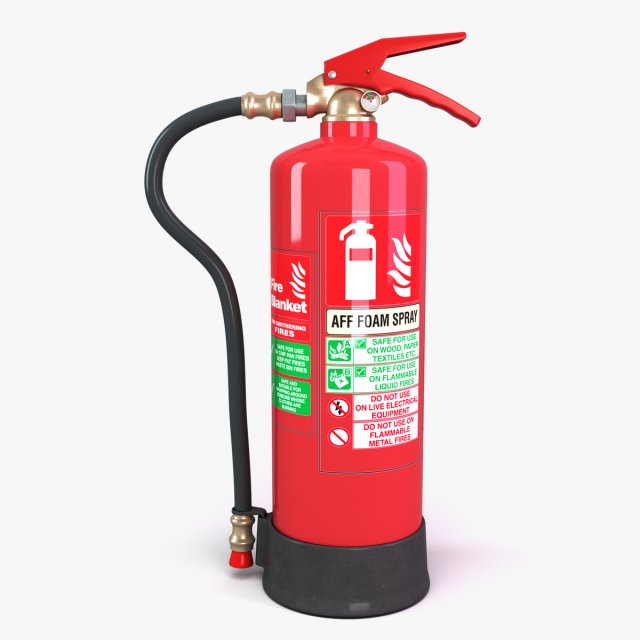 foam fire extinguisher 3D Model .c4d .max .obj .3ds .fbx .stl .blend 