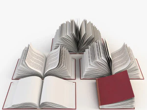 conjunto de livros abertos Modelo 3D