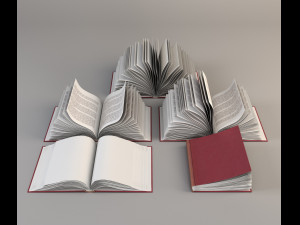set of open books 3D Model