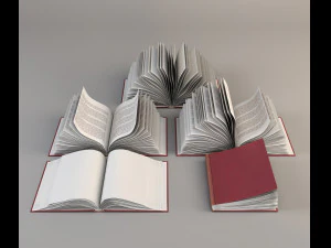 set of open books 3D Model
