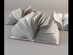 set of open books 3D Model