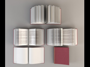 set of open books 3D Model