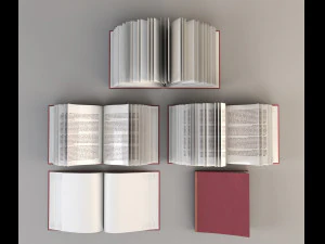 set of open books 3D Model